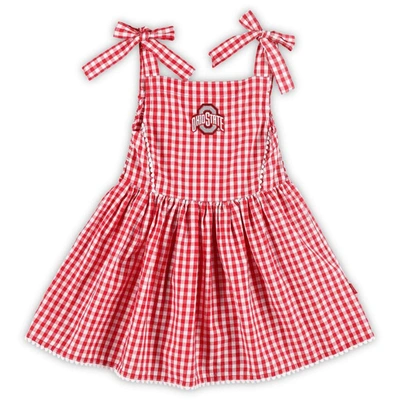 Shop Garb Girls Toddler  Scarlet Ohio State Buckeyes Teagan Gingham Sleeveless Dress
