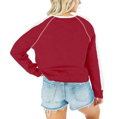 Shop Gameday Couture Crimson Oklahoma Sooners Blindside Raglan Cropped Pullover Sweatshirt