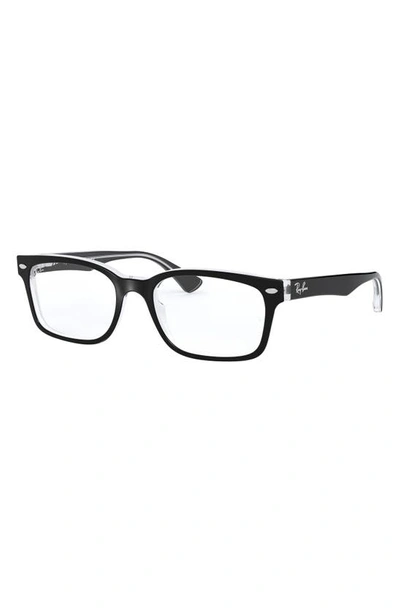 Shop Ray Ban 51mm Square Optical Glasses In Black