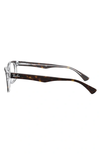 Ray Ban 51mm Square Optical Glasses In Havana Brown