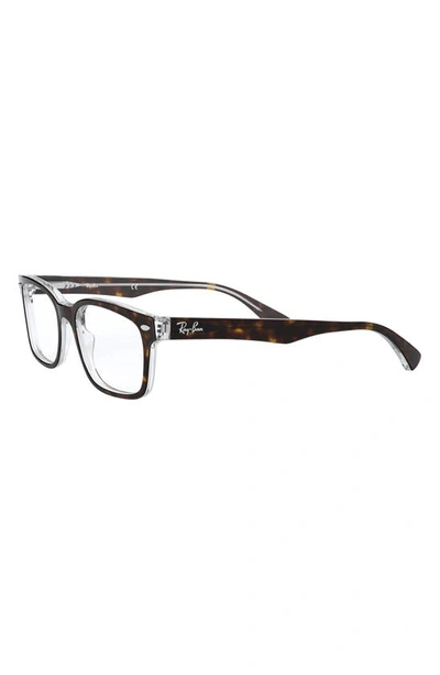 Shop Ray Ban 51mm Square Optical Glasses In Havana Brown