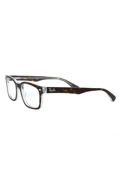 Ray Ban 51mm Square Optical Glasses In Havana Brown