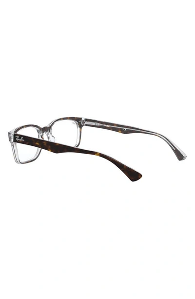 Shop Ray Ban 51mm Square Optical Glasses In Havana Brown