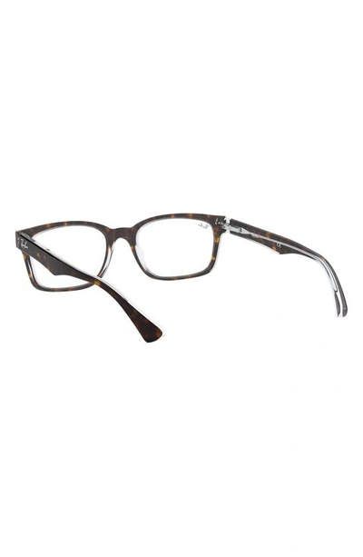 Shop Ray Ban 51mm Square Optical Glasses In Havana Brown