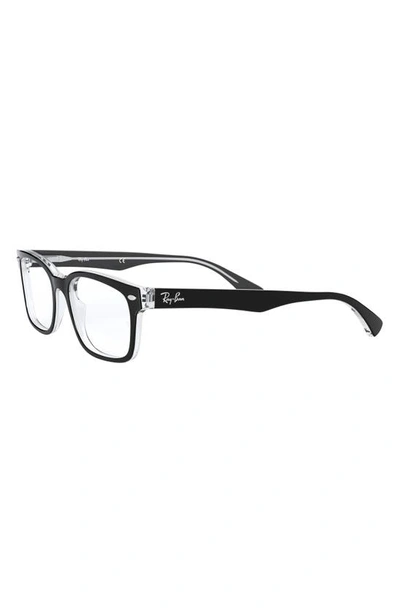 Shop Ray Ban 51mm Square Optical Glasses In Black