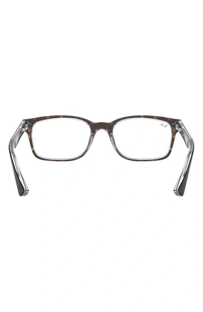 Shop Ray Ban 51mm Square Optical Glasses In Havana Brown