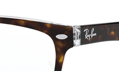 Ray Ban 51mm Square Optical Glasses In Havana Brown