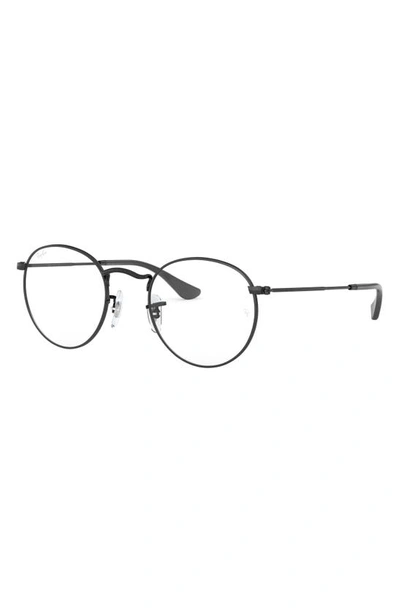 Ray Ban Ray-bay 47mm Round Optical Glasses In Matte Black