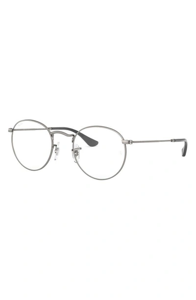 Ray Ban Ray-bay 47mm Round Optical Glasses In Matte Gunmetal