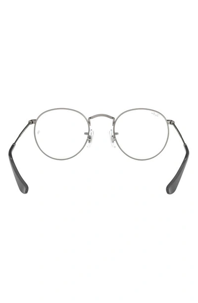 Shop Ray Ban Ray-bay 47mm Round Optical Glasses In Matte Gunmetal