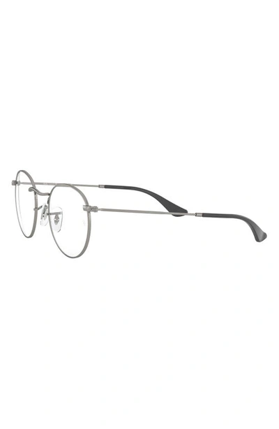 Shop Ray Ban Ray-bay 47mm Round Optical Glasses In Matte Gunmetal