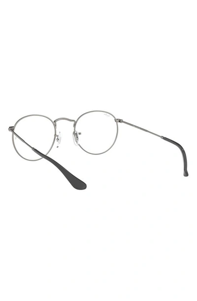 Shop Ray Ban Ray-bay 47mm Round Optical Glasses In Matte Gunmetal