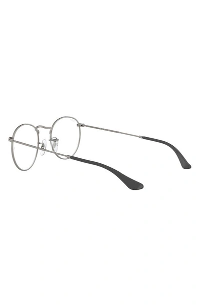 Shop Ray Ban Ray-bay 47mm Round Optical Glasses In Matte Gunmetal