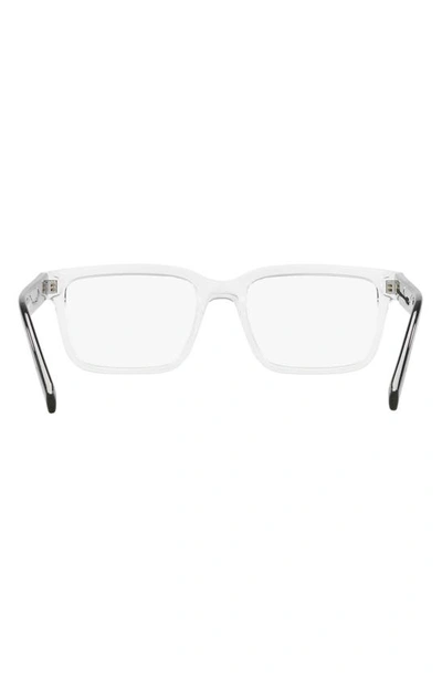 Shop Dolce & Gabbana 53mm Rectangular Optical Glasses In Crystal