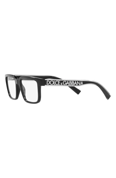 Shop Dolce & Gabbana 53mm Rectangular Optical Glasses In Black