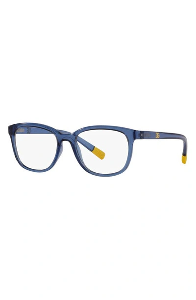 Shop Dolce & Gabbana 48mm Rectangular Optical Glasses In Opal Blue