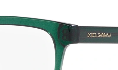 Shop Dolce & Gabbana 49mm Rectangular Glasses In Transparent Green
