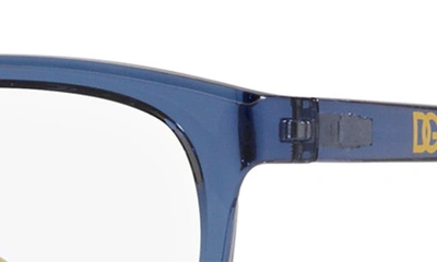 Dolce & Gabbana 48mm Rectangular Optical Glasses In Opal Blue