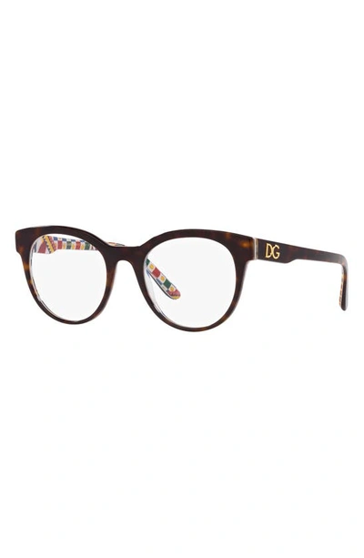 Shop Dolce & Gabbana 55mm Rectangle Optical Glasses In White