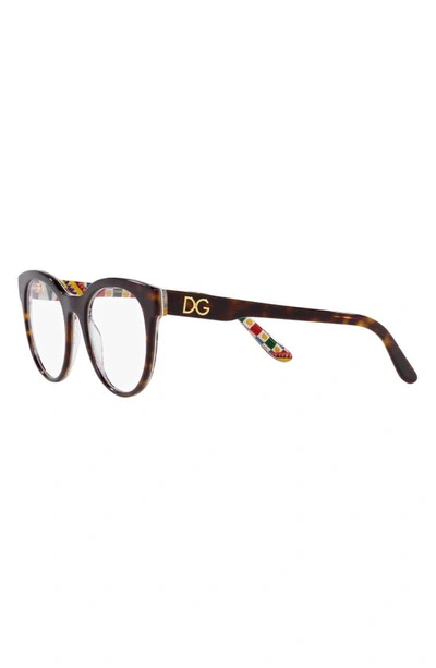 Dolce & Gabbana 55mm Rectangle Optical Glasses In White