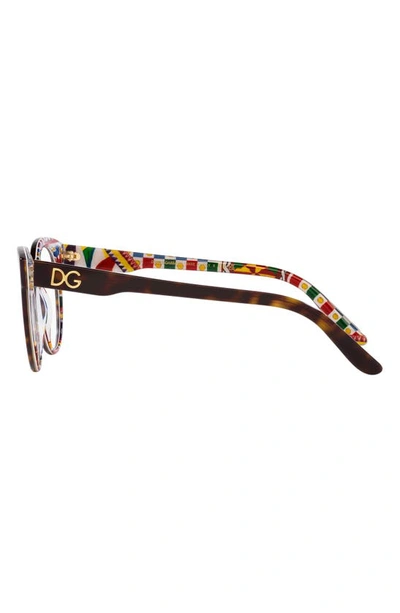 Shop Dolce & Gabbana 55mm Rectangle Optical Glasses In White