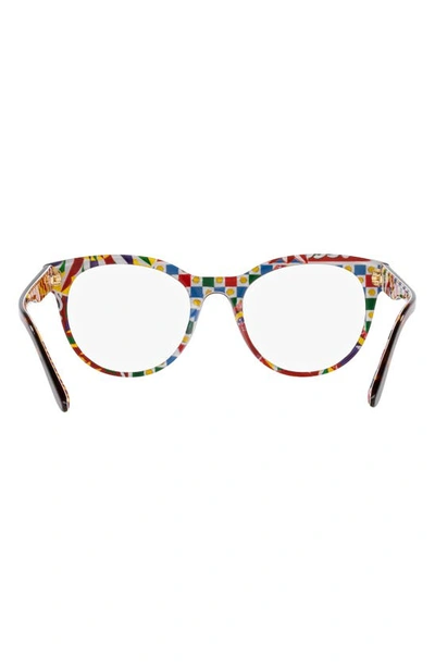 Shop Dolce & Gabbana 55mm Rectangle Optical Glasses In White