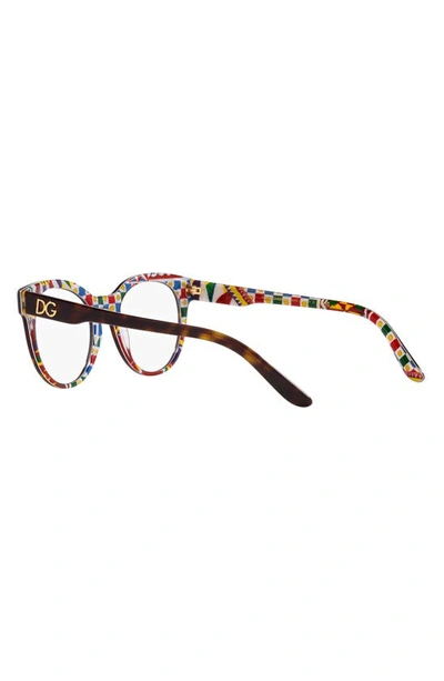 Shop Dolce & Gabbana 55mm Rectangle Optical Glasses In White