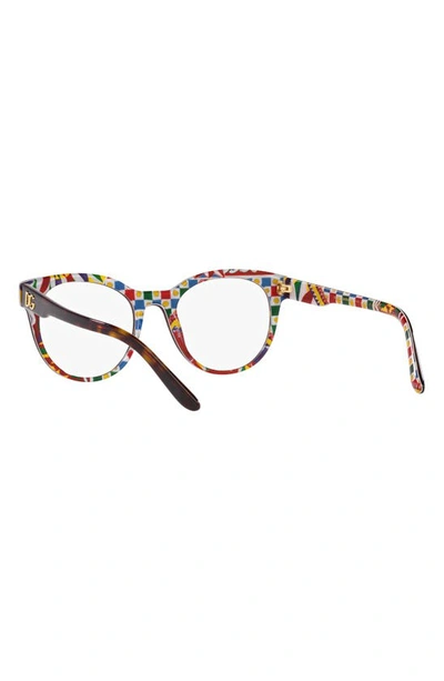 Shop Dolce & Gabbana 55mm Rectangle Optical Glasses In White