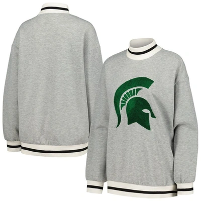 Shop Gameday Couture Ash Michigan State Spartans In It To Win It Sporty Mock Neck Pullover Sweatshirt
