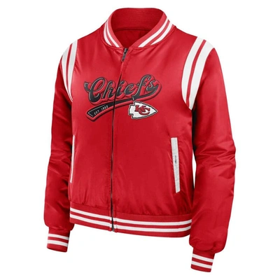 Wear By Erin Andrews Red Kansas City Chiefs Bomber Full-zip Jacket In Red