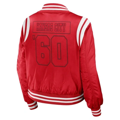 Wear By Erin Andrews Red Kansas City Chiefs Bomber Full-zip Jacket In Red