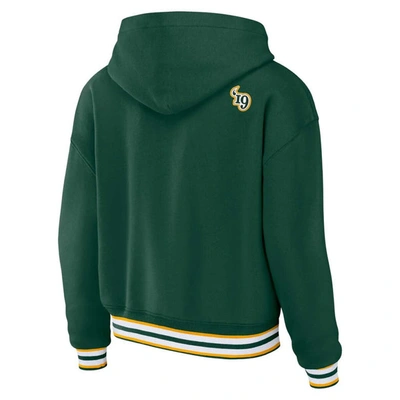 Shop Wear By Erin Andrews Green Green Bay Packers Plus Size Lace-up Pullover Hoodie