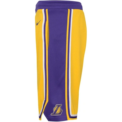 Shop Nike Youth  Gold Los Angeles Lakers Icon Edition Mesh Performance Swingman Shorts