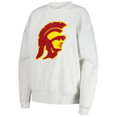 Shop Gameday Couture Ash Usc Trojans Team Effort Pullover Sweatshirt & Shorts Sleep Set