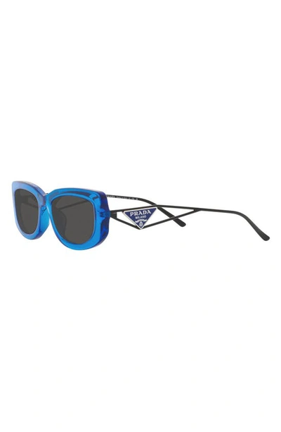 Shop Prada 53mm Rectangular Sunglasses In Blue