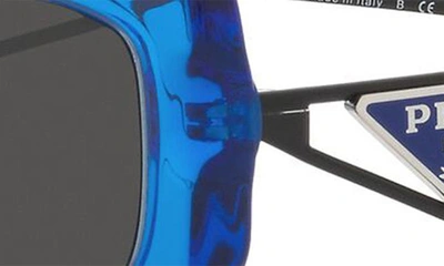 Shop Prada 53mm Rectangular Sunglasses In Blue