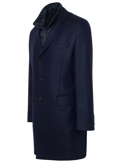 Shop Fay Man  Blue Polyamide Coat