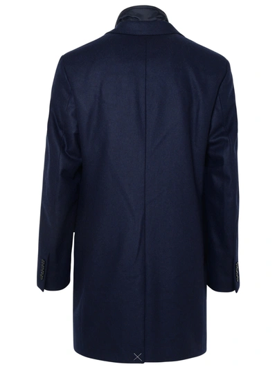 Shop Fay Man  Blue Polyamide Coat