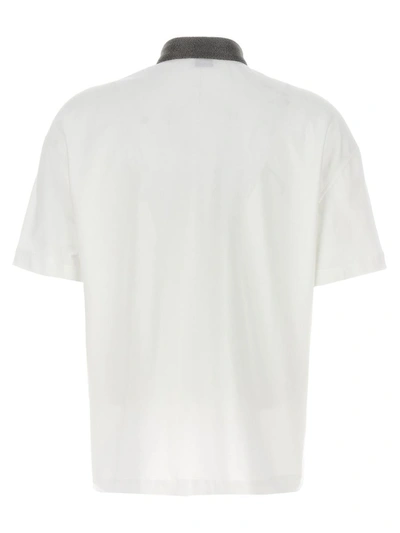 Shop Brunello Cucinelli Monile Collar Polo Shirt In White
