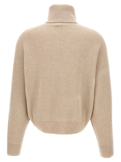 Brunello Cucinelli Ribbed Sweater In Beige