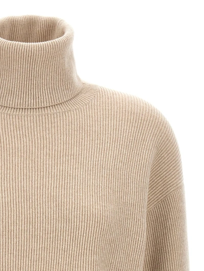Brunello Cucinelli Ribbed Sweater In Beige
