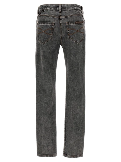Shop Brunello Cucinelli Straight Leg Jeans In Gray