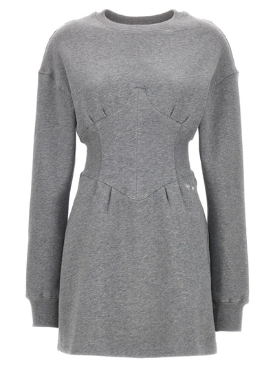 Shop Chiara Ferragni Sweatshirt Dress In Gray