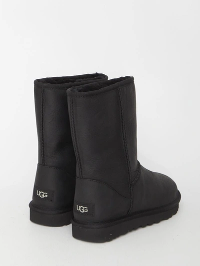 Shop Ugg Classic Short Leather  In Black