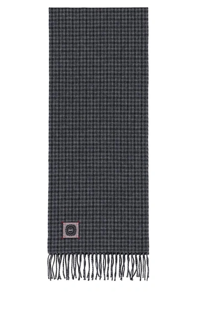 Destin Checked Scarf In Grey