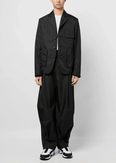 Shop Ader Error Black Pleated Baggy Trousers In Noir