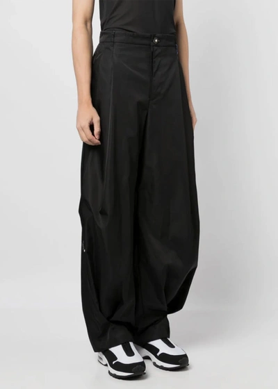 Shop Ader Error Black Pleated Baggy Trousers In Noir