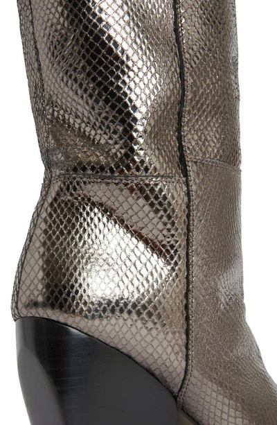 Shop Allsaints Reina Over The Knee Boot In Gunmetal Grey