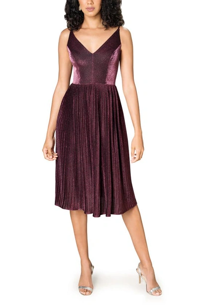 Shop Dress The Population Haley Metallic Fit & Flare Cocktail Dress In Fuchsia Multi