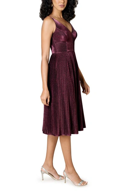 Shop Dress The Population Haley Metallic Fit & Flare Cocktail Dress In Fuchsia Multi